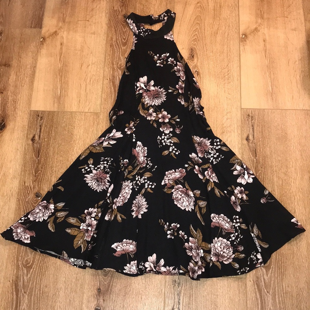NWT charcoal floral dress